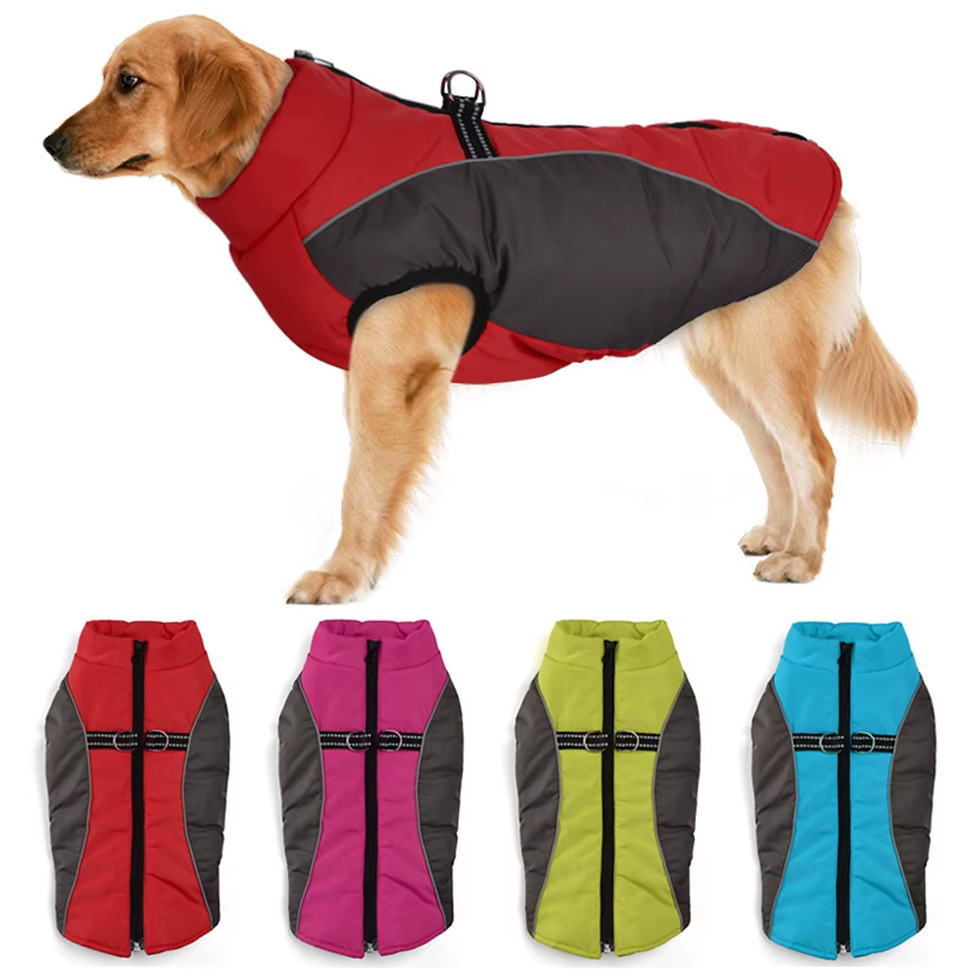 Waterproof Winter Dog Coat with Reflective Padded Fleece for Outdoor Use