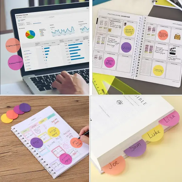 Thumbnail: Round Transparent Sticky Notes, 200 Pcs, Sunset Shades