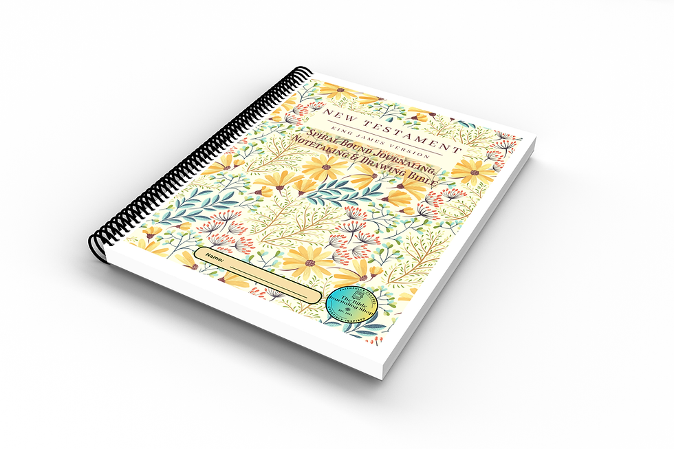 Thumbnail: New Testament KJV Spiral Bound Journaling Bible - Yellow Green Floral