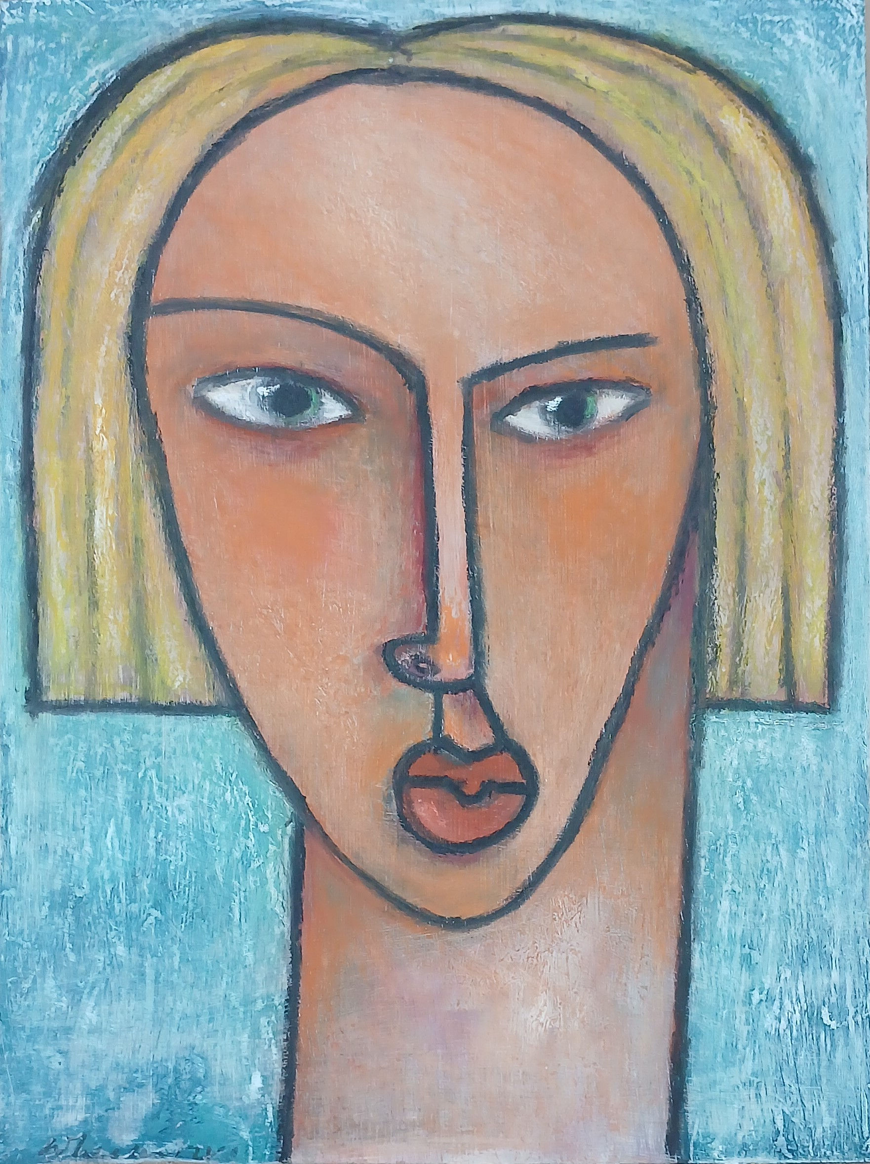 'Lady on Blue' by John Wheeler