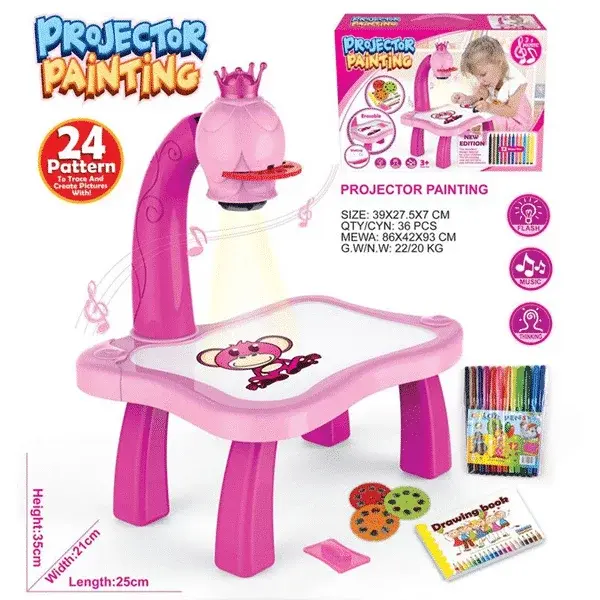 Miniature : Bureau et projecteur Peinture pour apprendre le dessin pour enfants avec 3 disqu