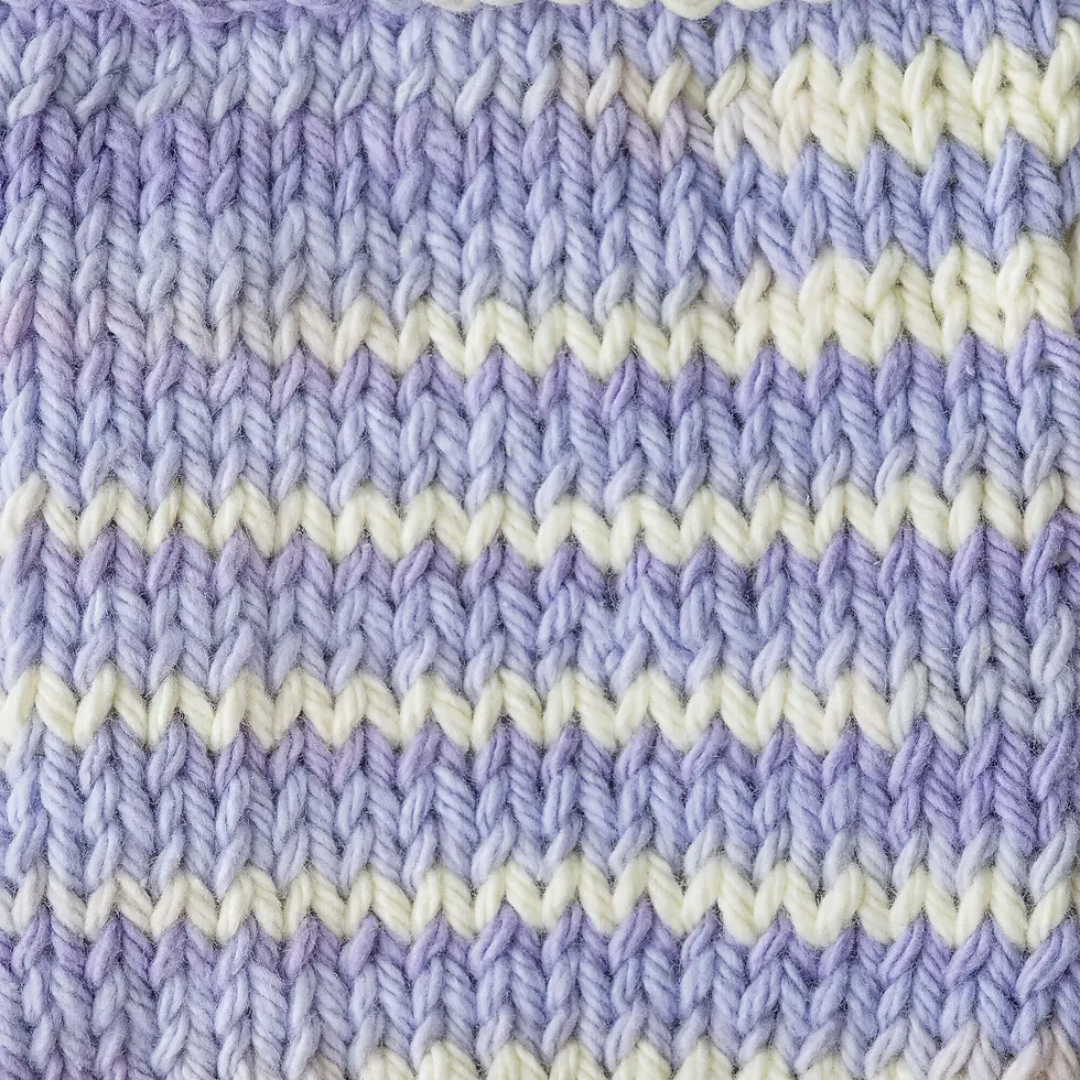 Thumbnail: lily sugar'n cream original yarn in the colour spring swirl ombre, a mix of white and soft purples