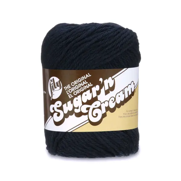 lily sugar'n cream original yarn in the colour bright navy, a very dark navy, not really that bright at all
