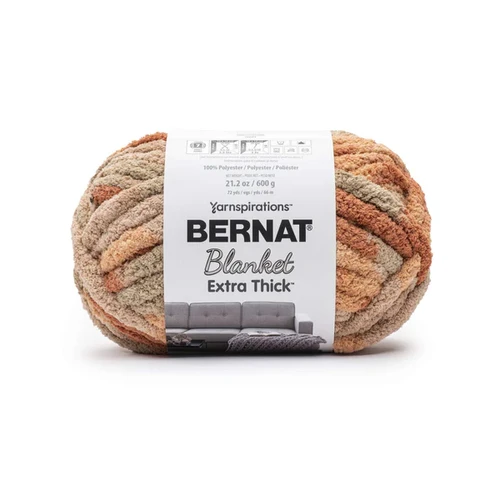 Bernat Blanket Extra Thick 72yds Jumbo Polyester Yarn Clay Caramel