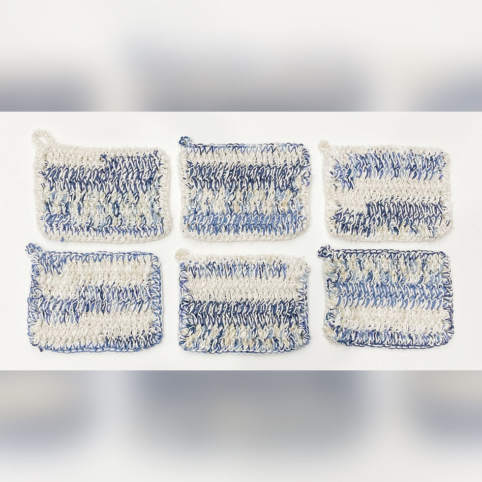 Thumbnail: Navy & Cream - Woven Scrubby Cloth