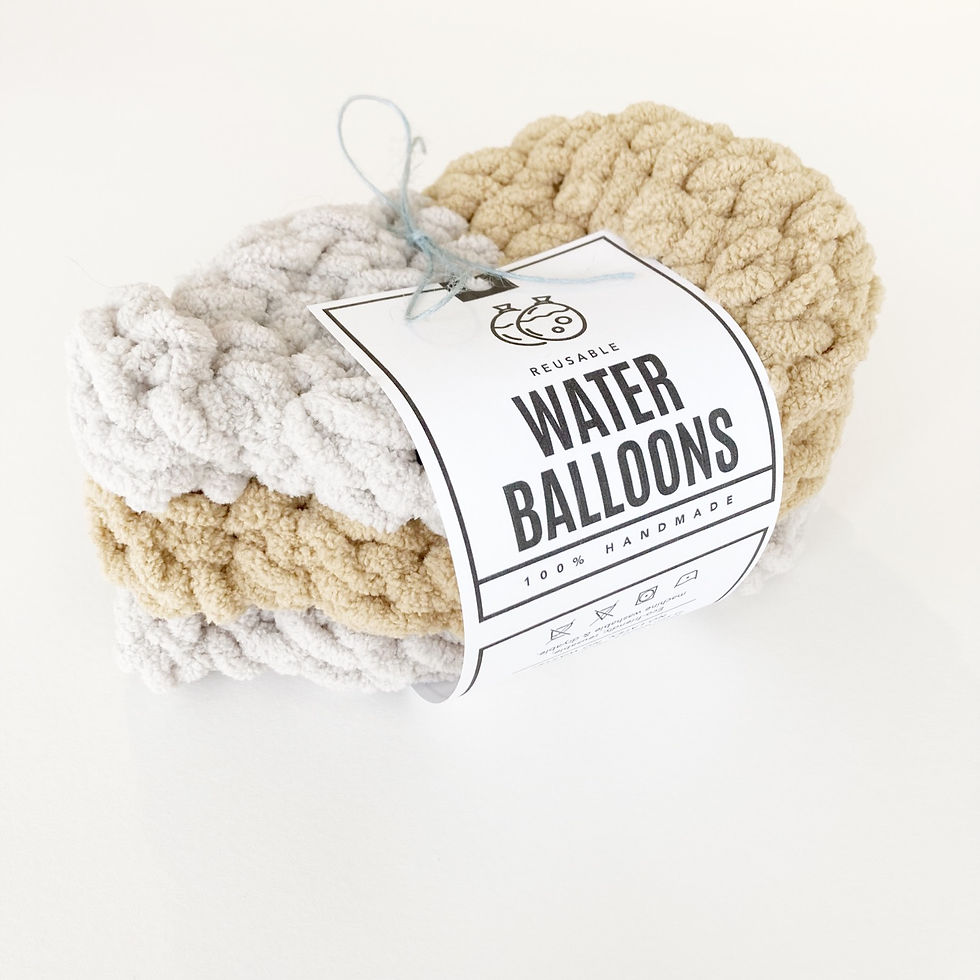 Thumbnail: Beige & Mustard - Set of 3 Reusable Water Balloons