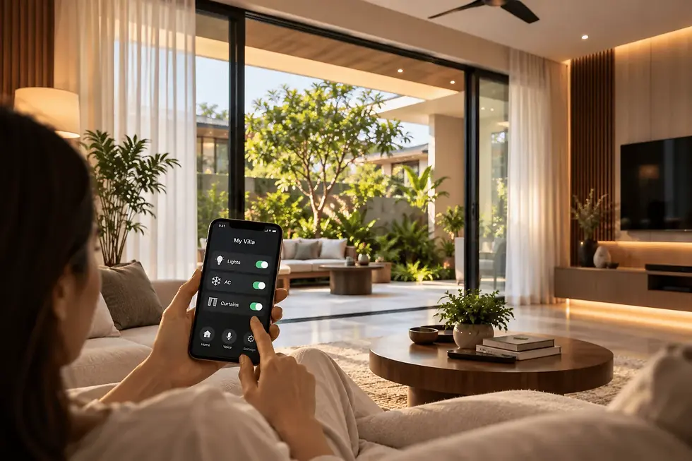 Smart living technology in a Grove 360 villa
