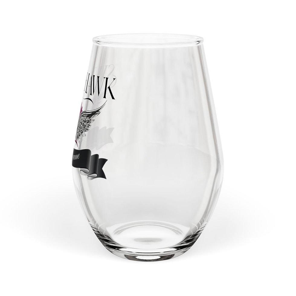 Thumbnail: Sweethawk Stemless Wine Glass | Pink Seattle Skyline | 11.75 oz