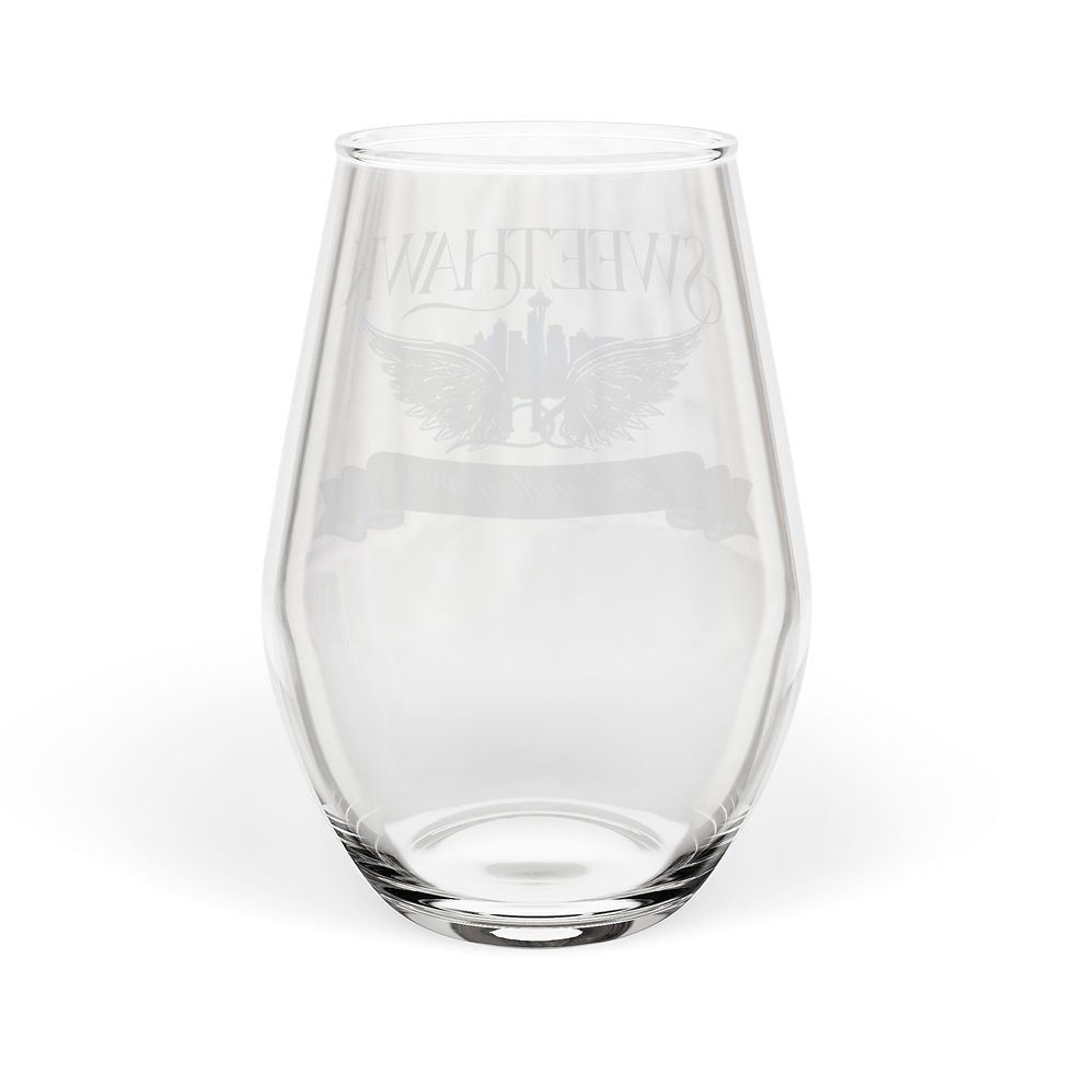 Thumbnail: Sweethawk Stemless Wine Glass | Blue Seattle Skyline | 11.75 oz