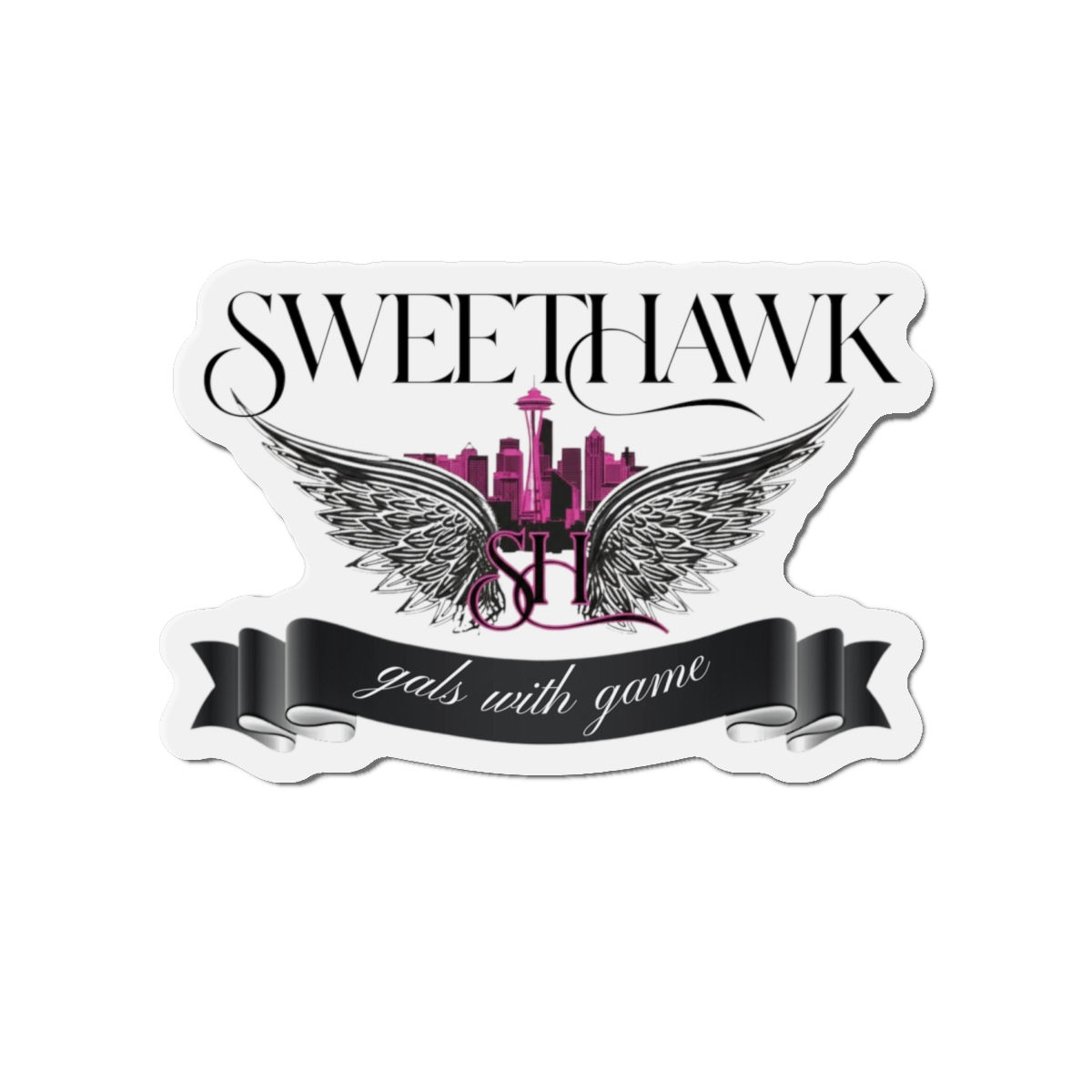 Sweethawk Pink Logo Magnet | Girls With Game City Logo | Sweethawk Car Magnet