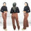 Thumbnail: EKS 6Pocket Cargo Palazzo Non Stretchable Denim Pant