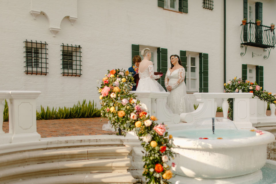 Bright Wedding Altar Flowers