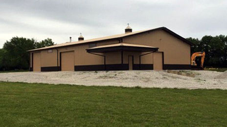 Beige Building with Landscape