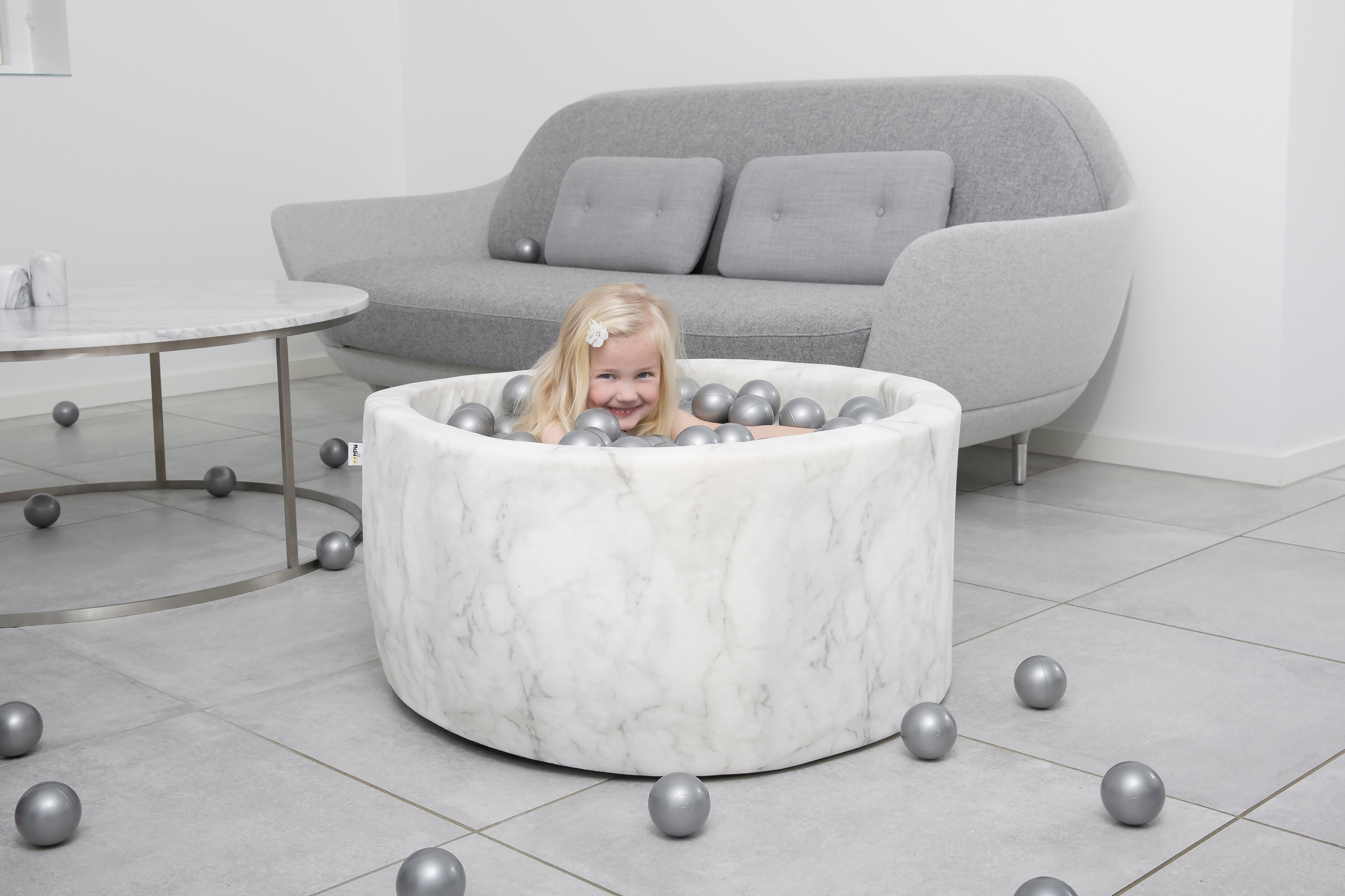 misioo ボールプール VELVET ホワイトマーブル cervezartesana.es