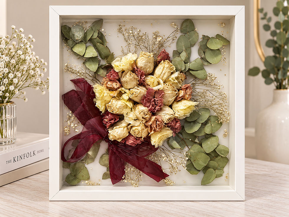 Miniatura: Bouquet Resinato | Cornice in legno 35x35cm 