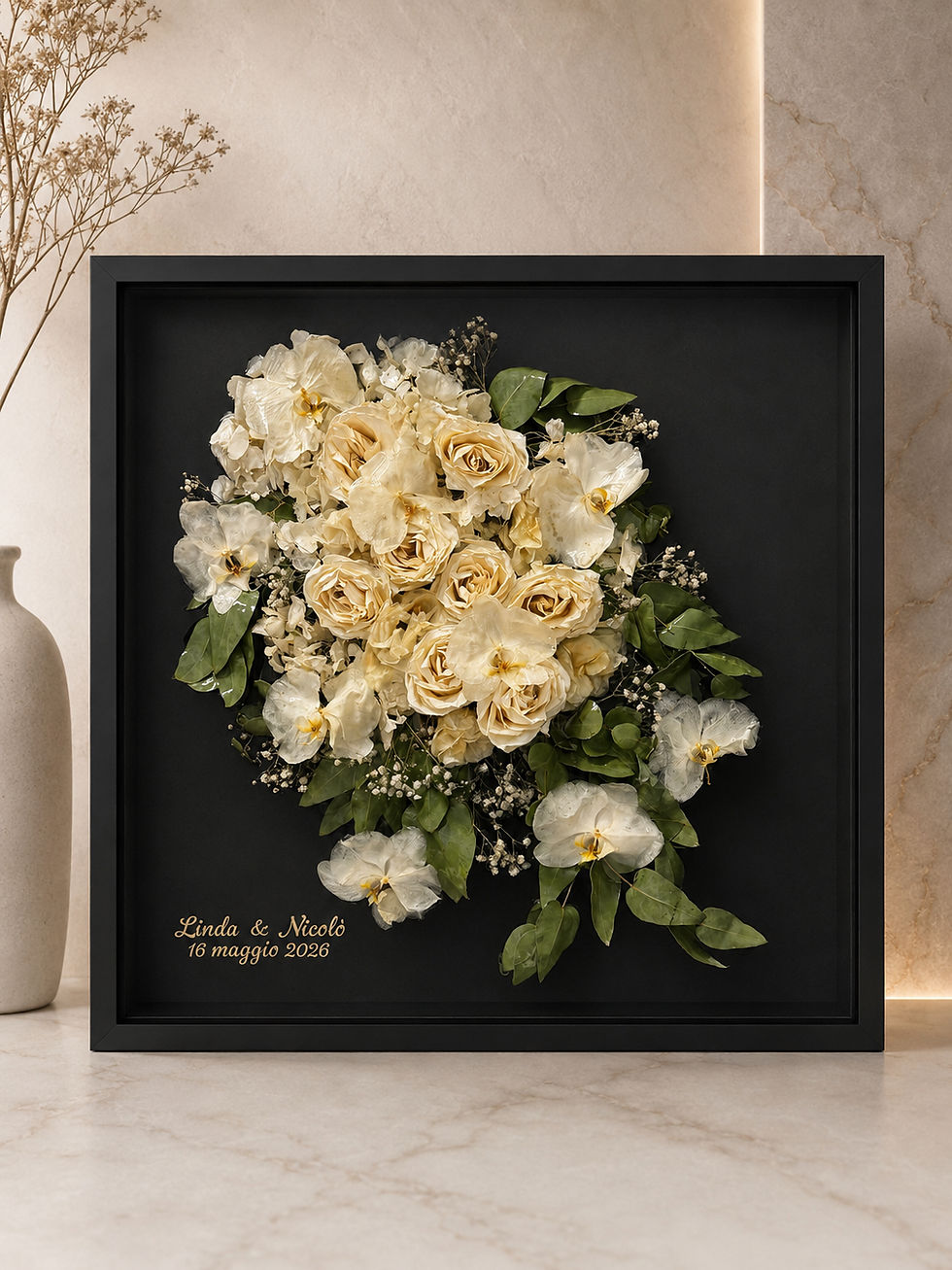 Miniatura: Bouquet Resinato | Cornice in legno 50x50cm 