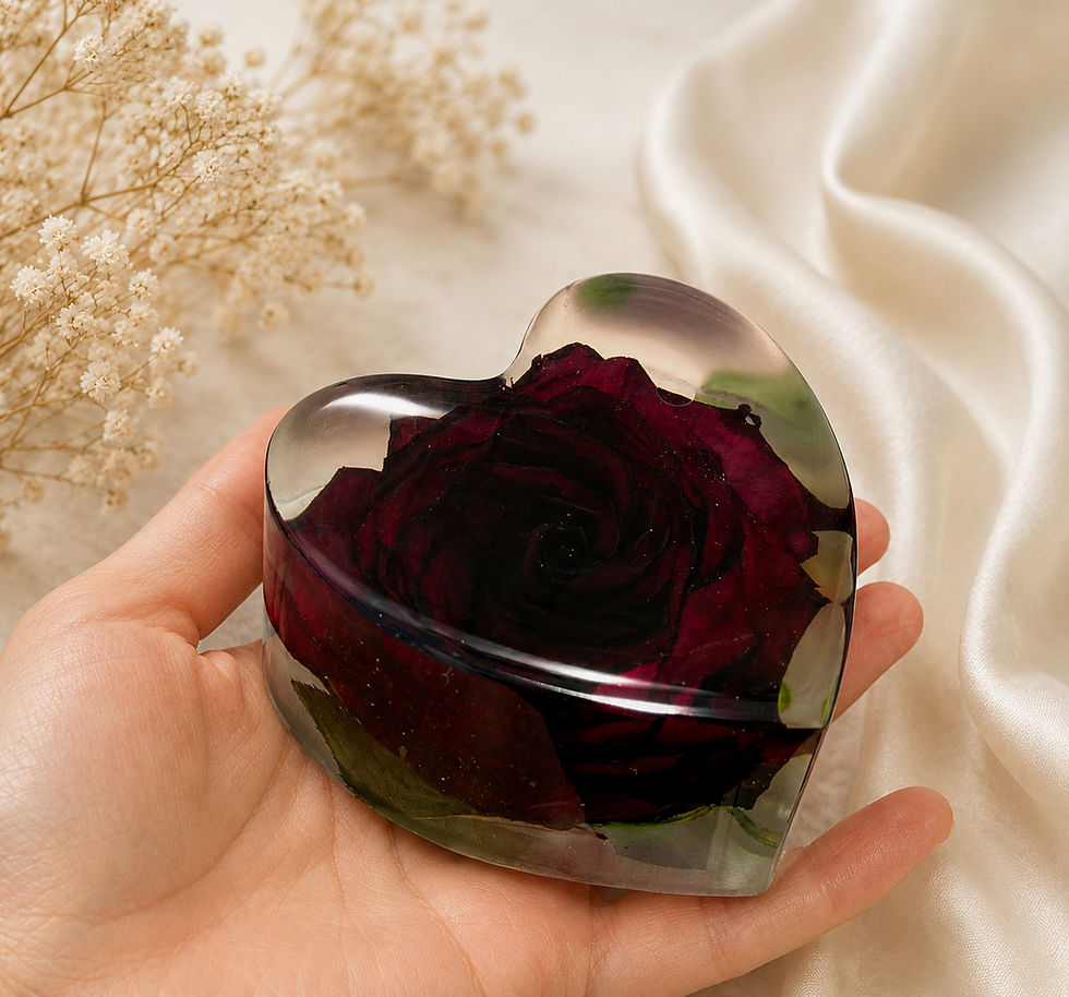 Thumbnail: Bouquet nella resina | Cuore 10CM