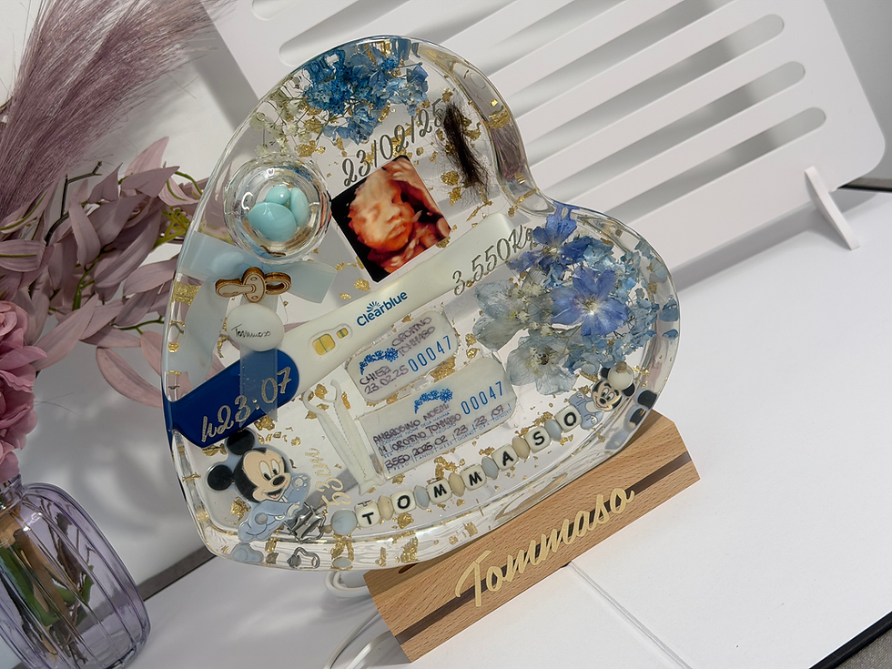 Miniatura: Ricordi Nascita | Cuore grande con base 