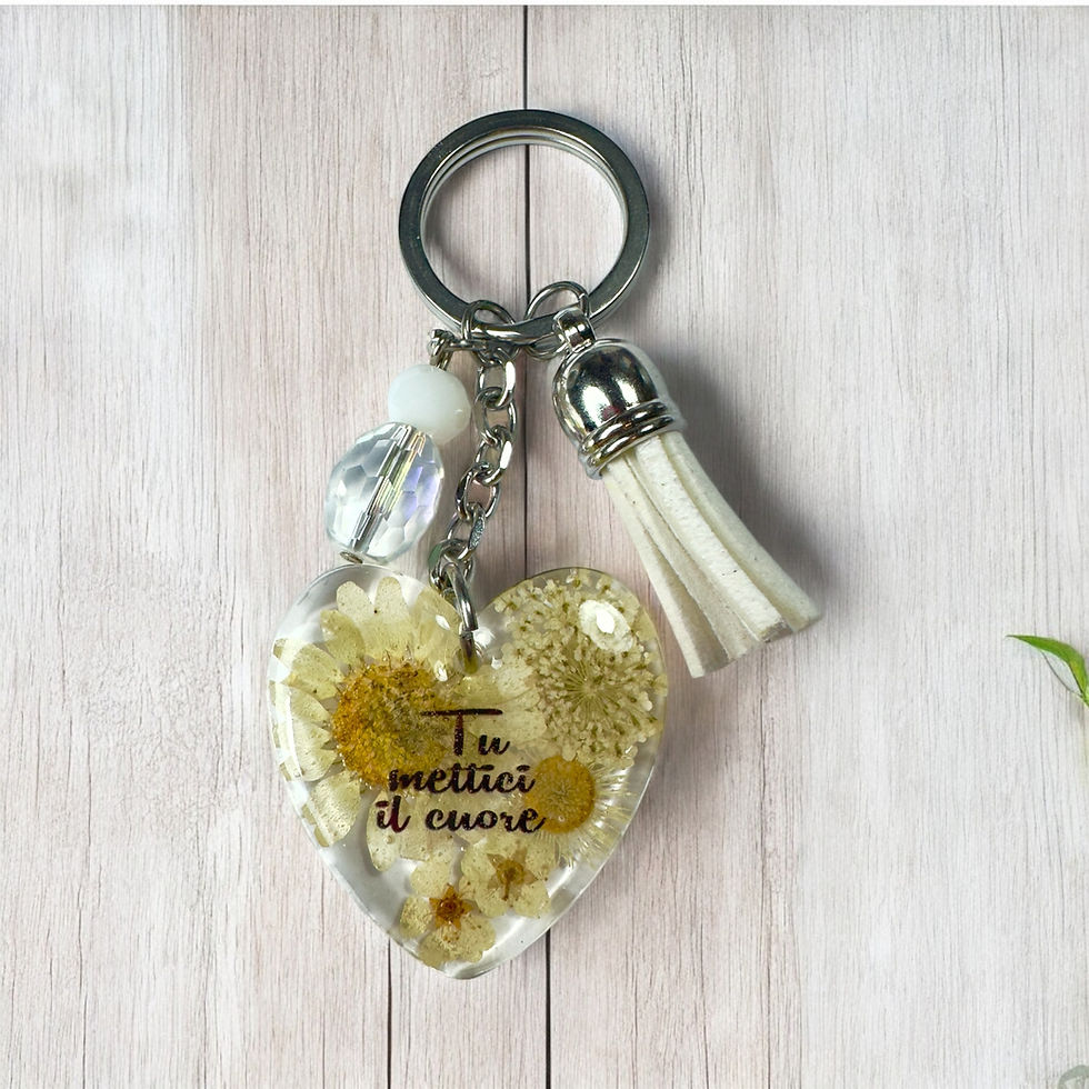 Miniatura: Portachiavi Cuore fiori secchi