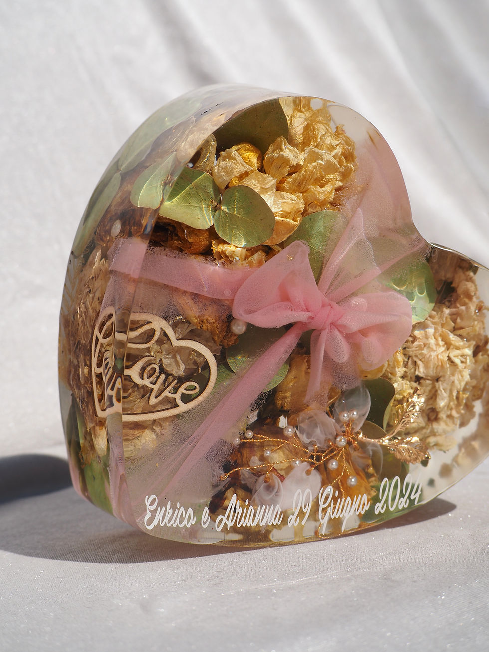 Miniatura: Bouquet nella resina | Cuore piccolo (lato tondo)