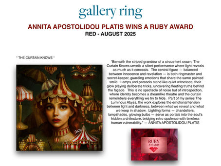 Annita Apostolidou Platis|Ruby Award Recognition|Gallery Ring’s RED 2025| International Juried Contest