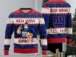NFL New York Giants Cute Mascot Custom Ugly Christmas Sweater