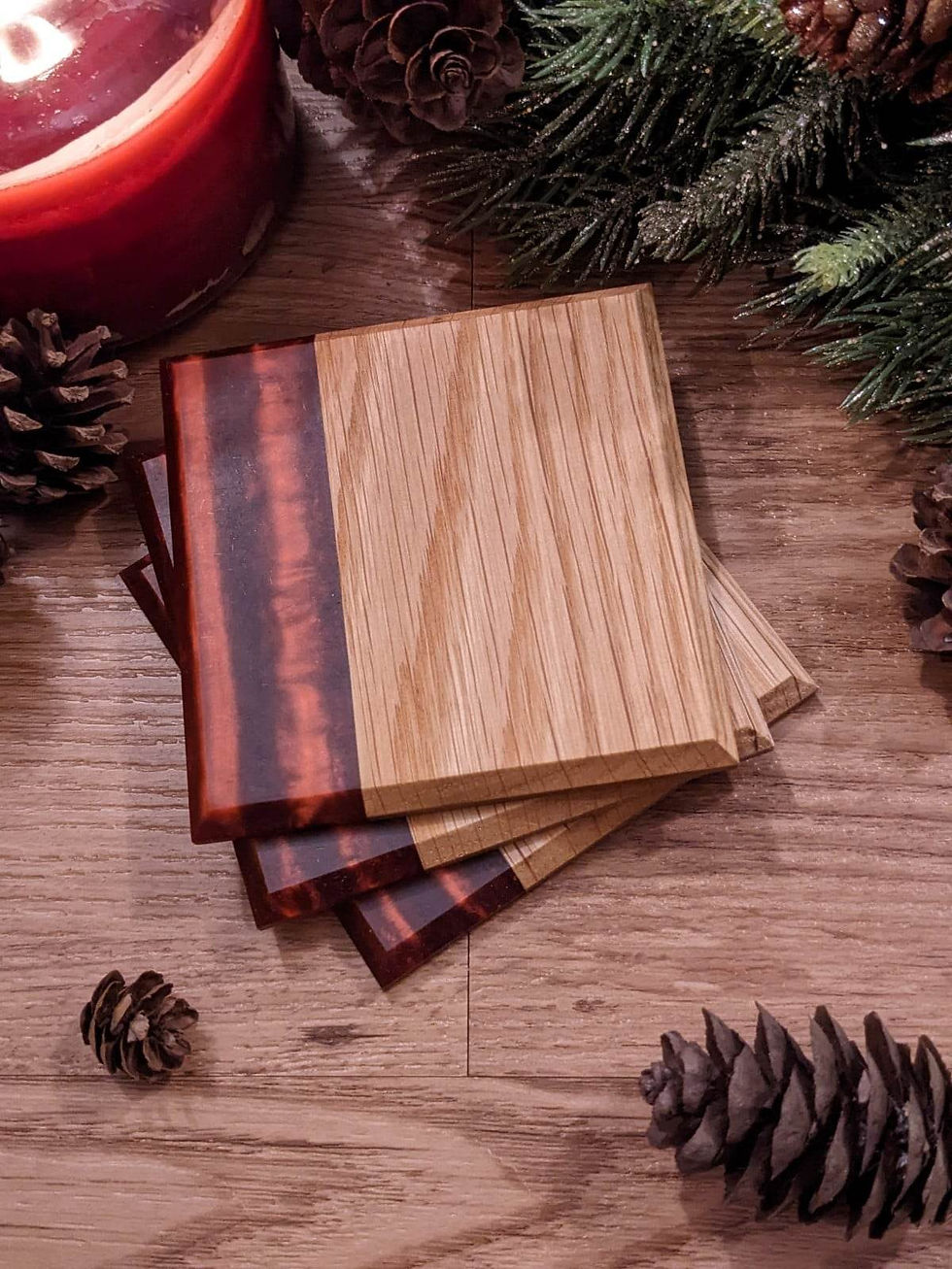 Thumbnail: Oak and red coaster