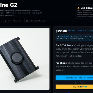 Screenshot of the Gyraline G2 order page on February 13th, 2026