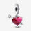 Miniatura: Red Heart & Arrow Murano Glass Dangle