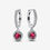 Miniatura: Red Round Sparkling Hoop Earrings