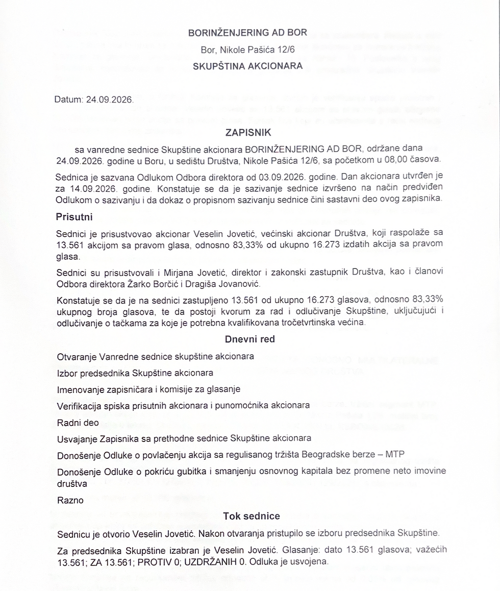 Zapisnik sa vanredne sednice 24.09.2026.