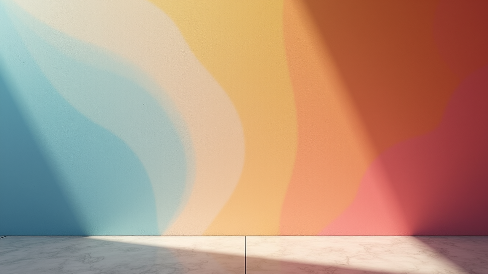High angle view of a wall painted with a gradient color effect