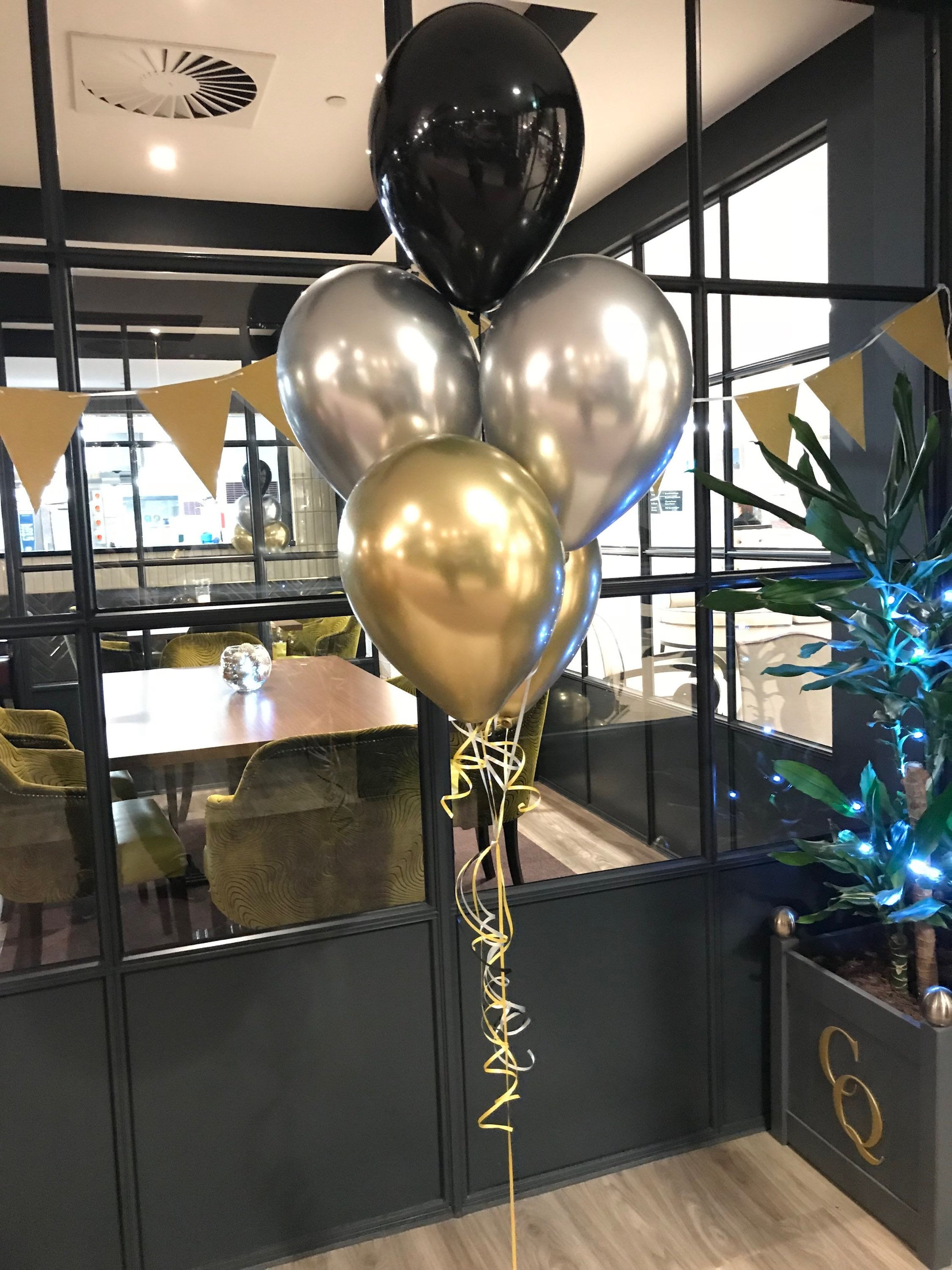 CHROME HELLIUM BALLOON BOUQUET (5 balloons)