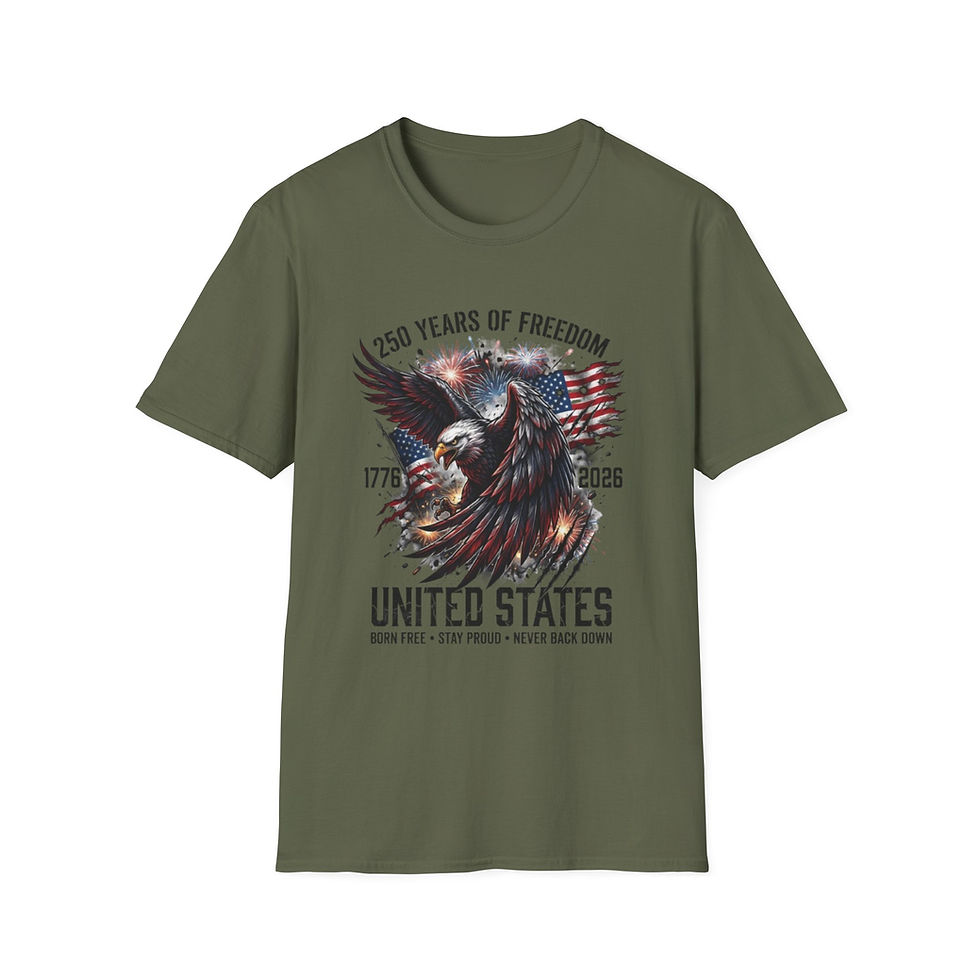 Thumbnail: 250 Years of Freedom Eagle American Flag T-Shirt | 1776-2026 United States