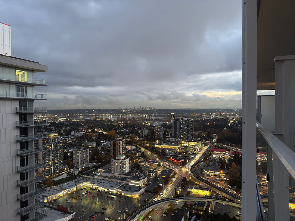 High-floor Burnaby condo balcony view over the City of Lougheed after move-in cleaning
