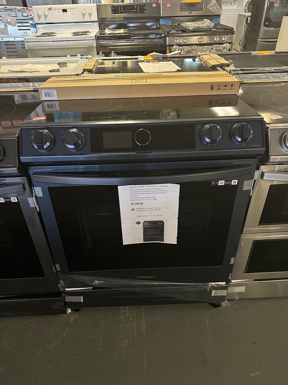 SAMSUNG BESPOKE NAVY BLUE SMART ELECTRIC RANGE WITH WIFI AND AIR FRYER