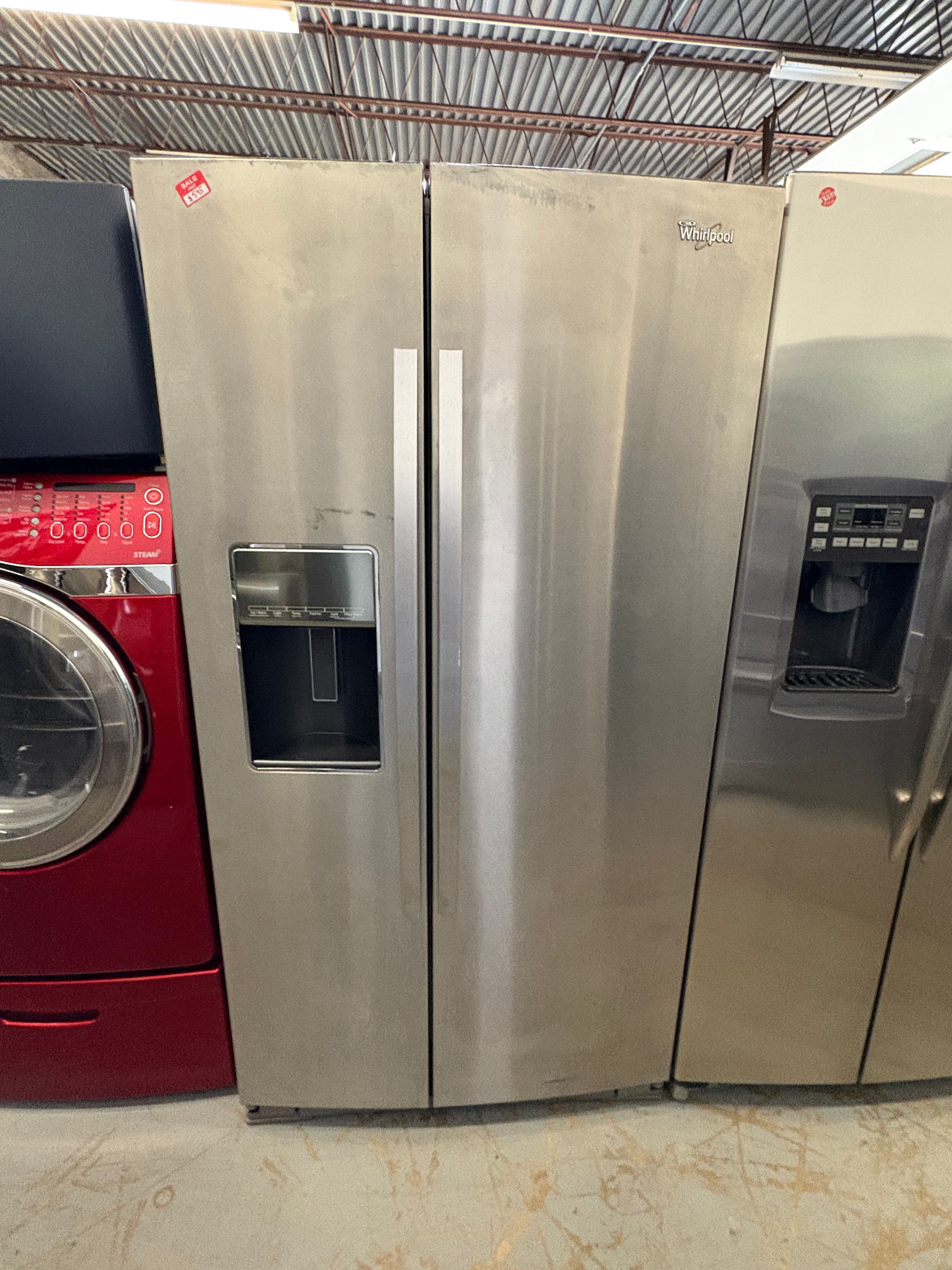 Whirlpool-36” Side by side Refrigerator, With Warranty!
