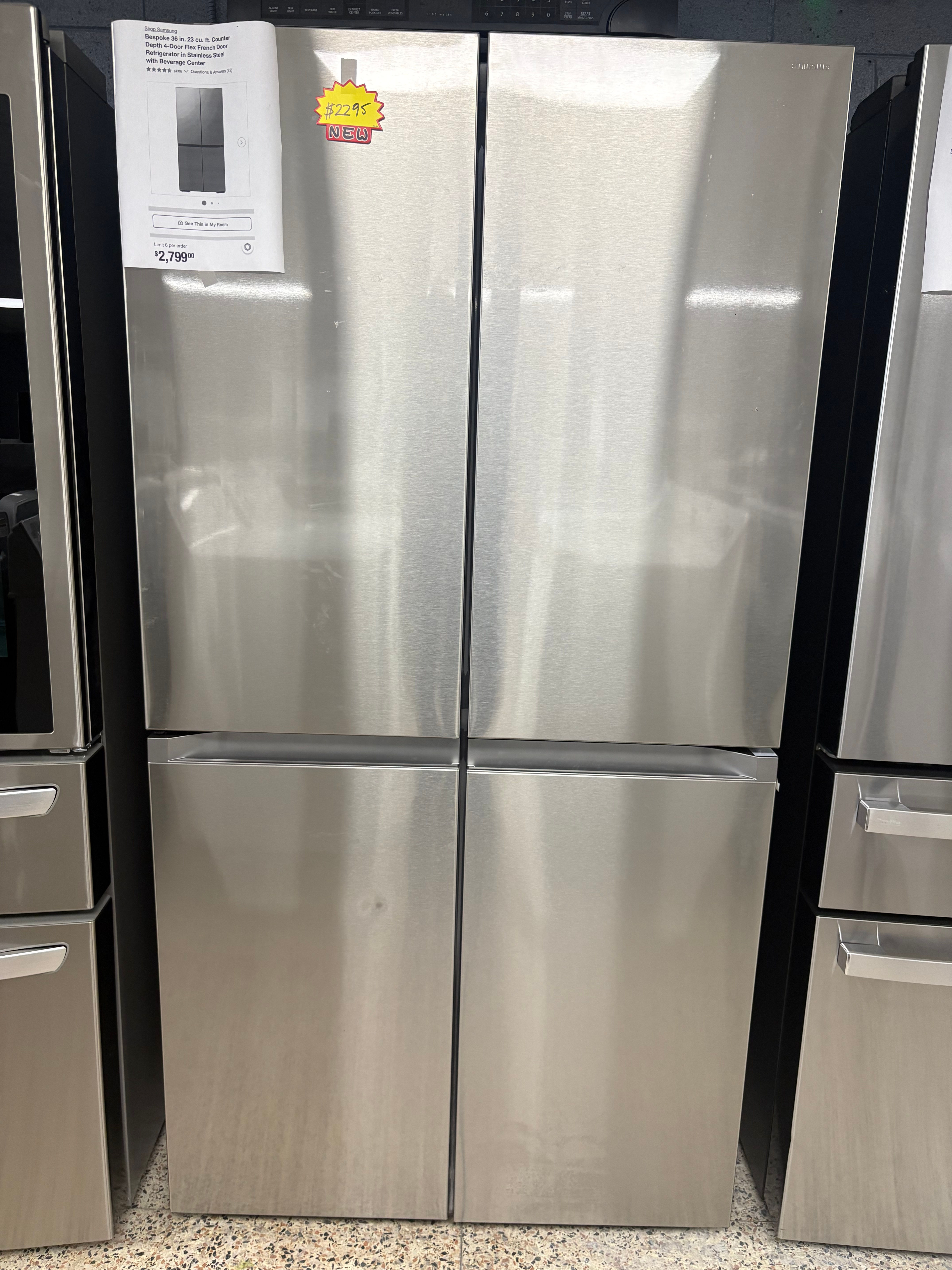 Samsung NEW Bespoke-36” Smart 4Door FlexDoor Type French-door Refrigerator 