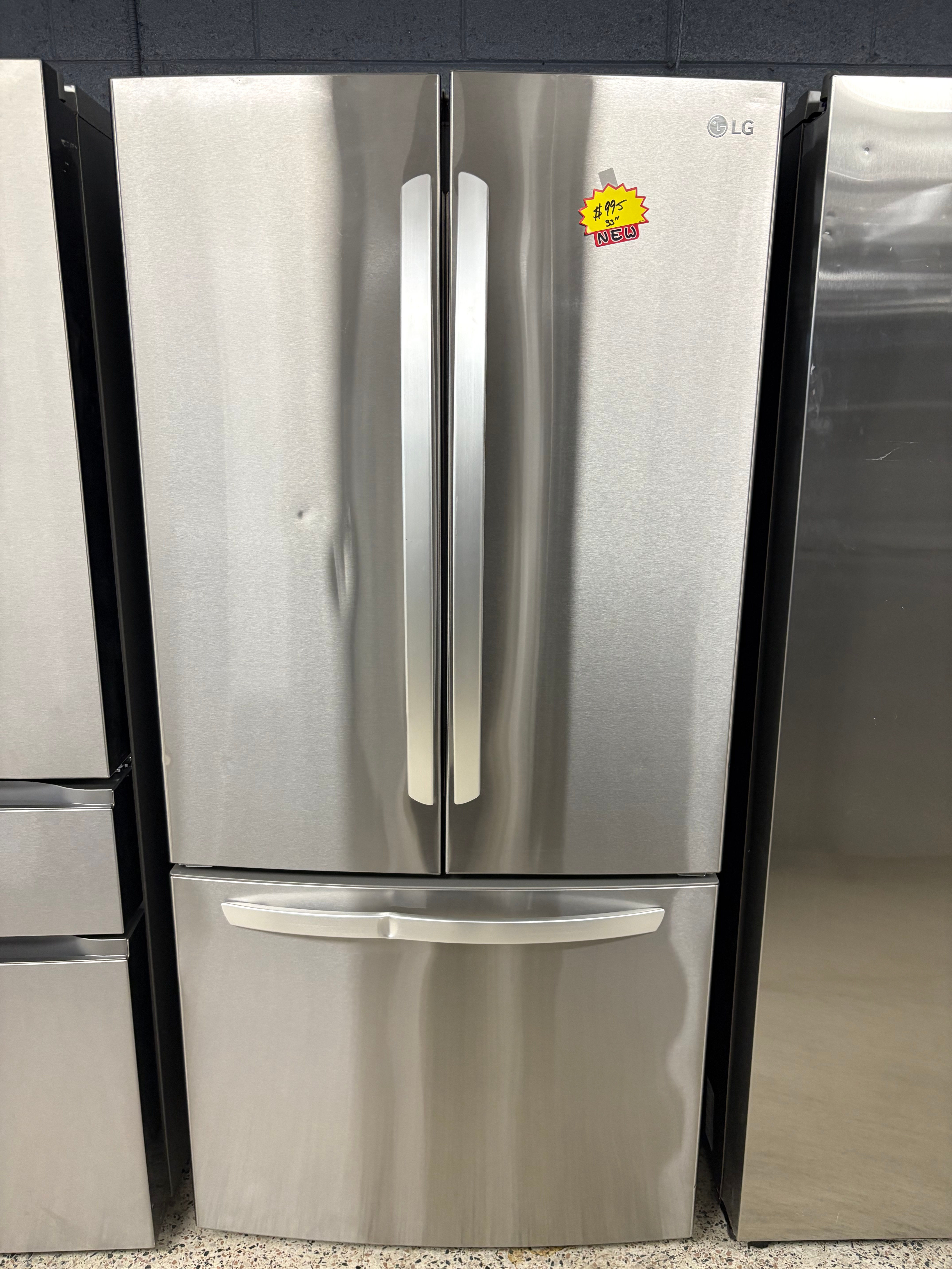 LG NEW OPEN BOX-33” (DENT & SCRATCH) 3DOOR FRENCH DOOR REFRIGERATOR 
