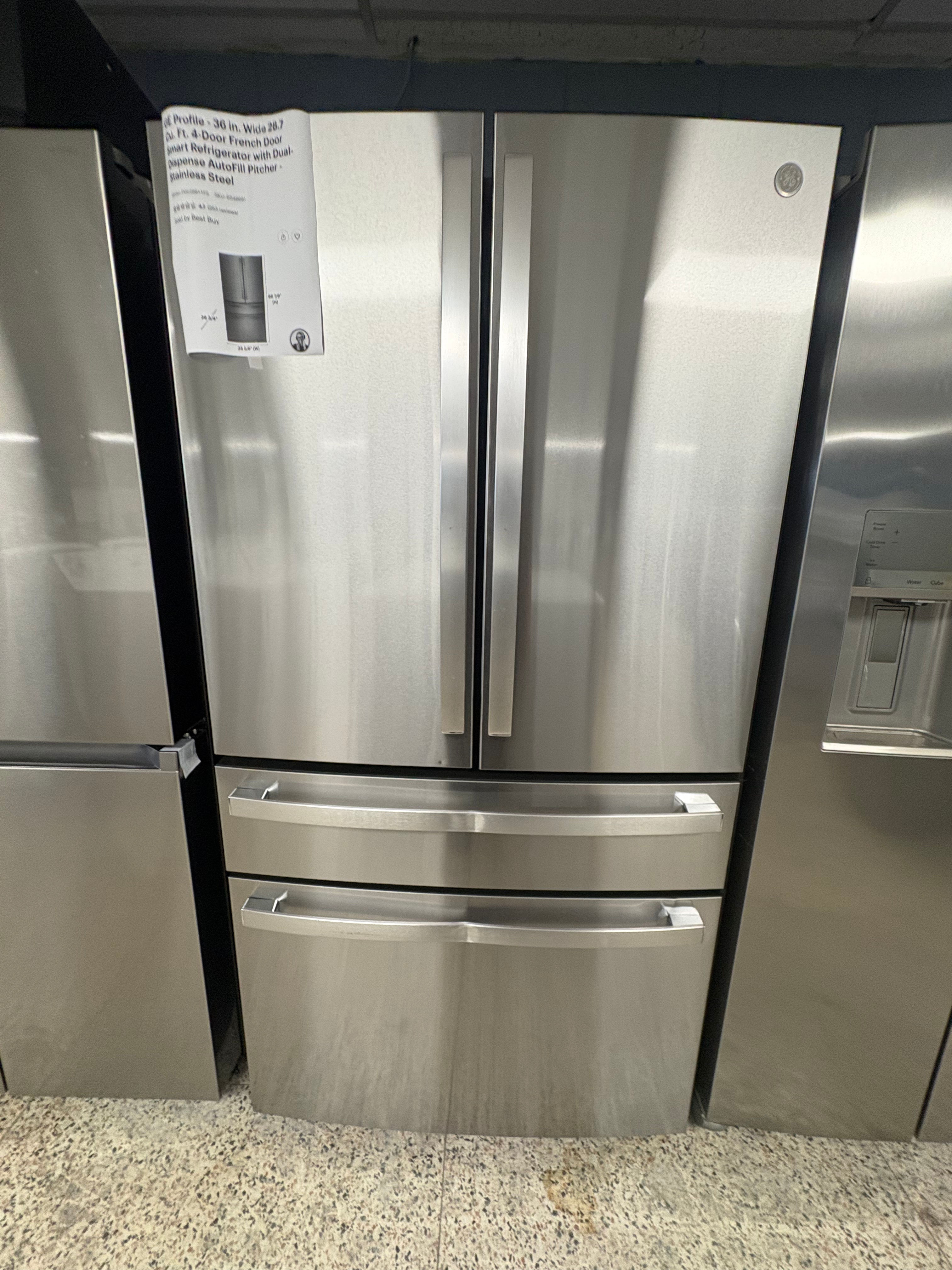 NEW GE PROFILE-36” ( DENT & SCRATCH) 4DOOR FRENCH DOOR REFRIGERATOR