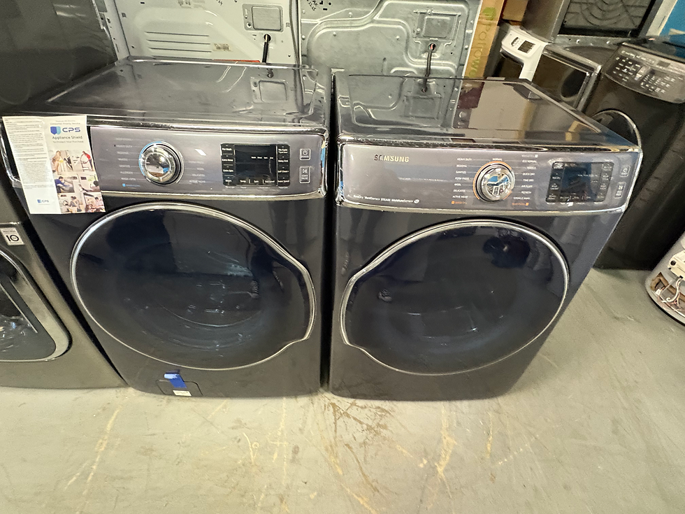 Thumbnail: SAMSUNG-30” Used Excellent Front load Smart electric washer and dryer set.