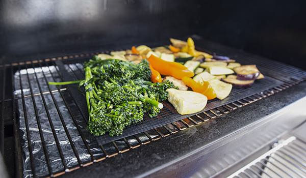 vegetables laid out on grill