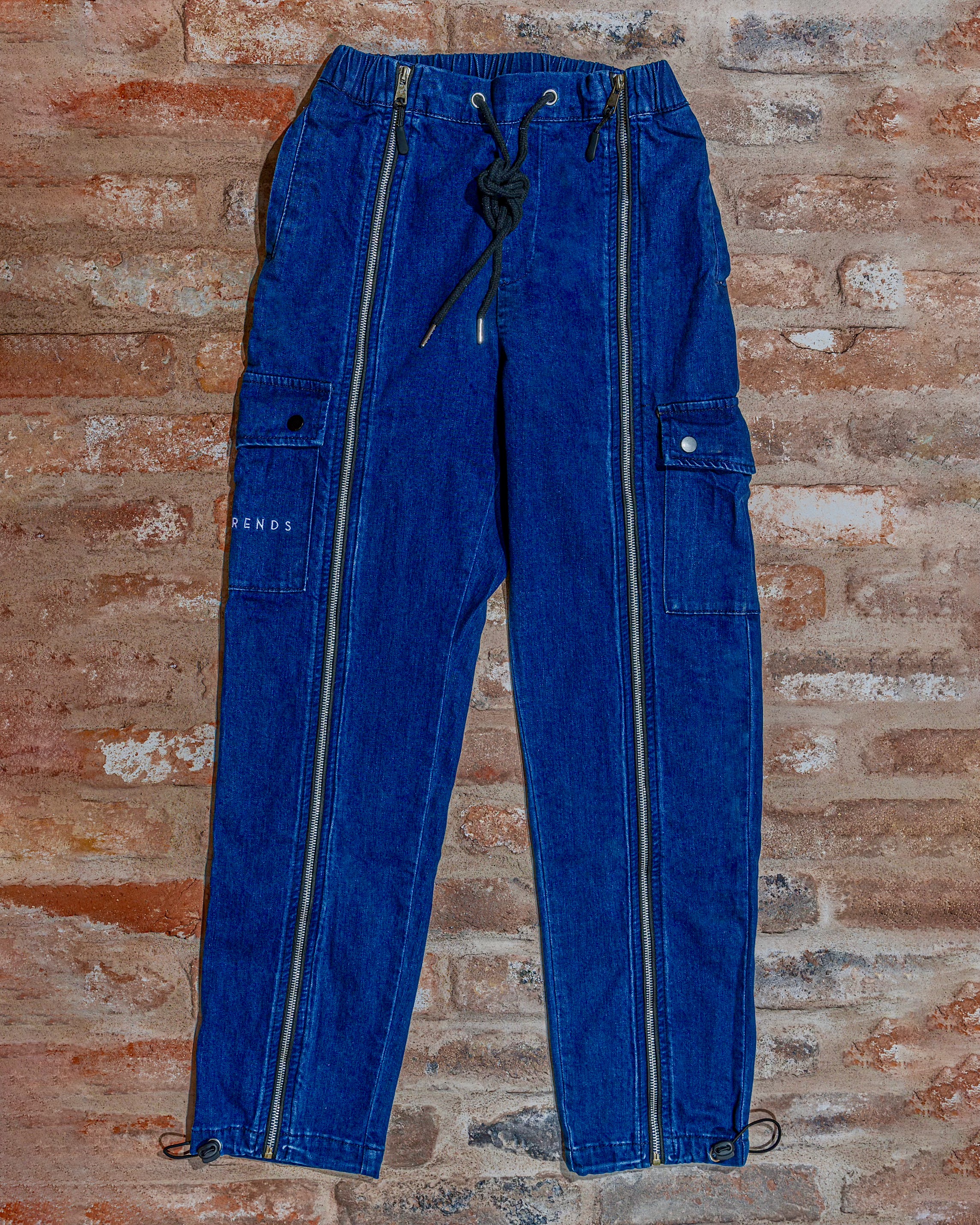 Adapted Trends - Denim Cargo Trousers - high waistband