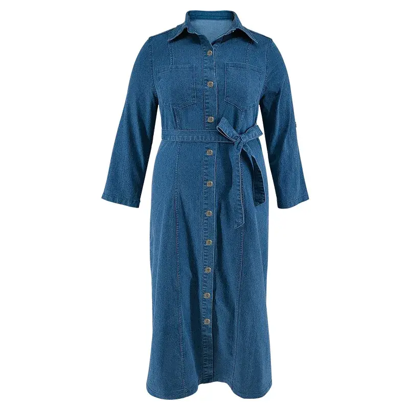 Miniature : Robe Chemise Longue en Jean iwamon – Denim Premium (Modèle Y218602)