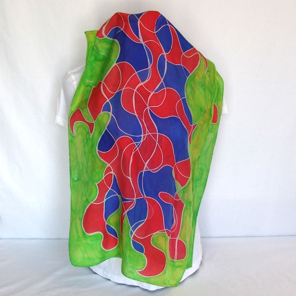Thumbnail: Hand painted Silk Scarf