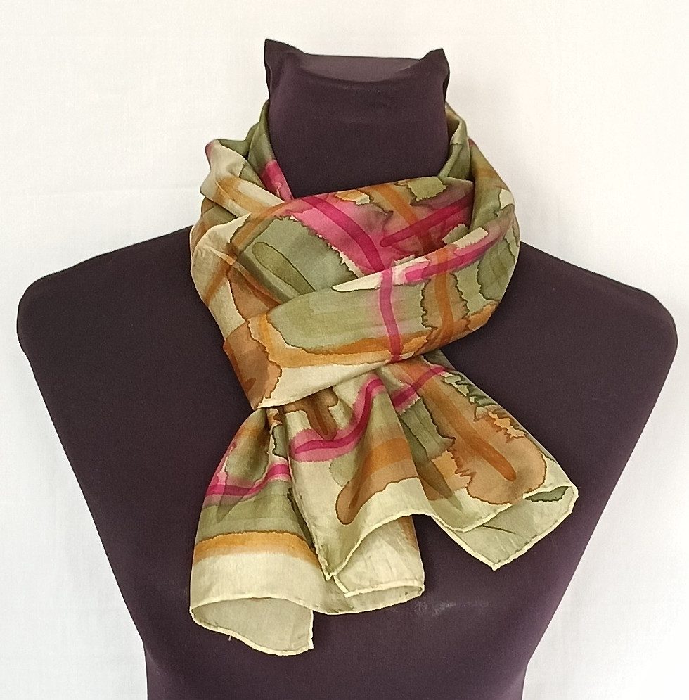 Thumbnail: Hand painted Silk Scarf