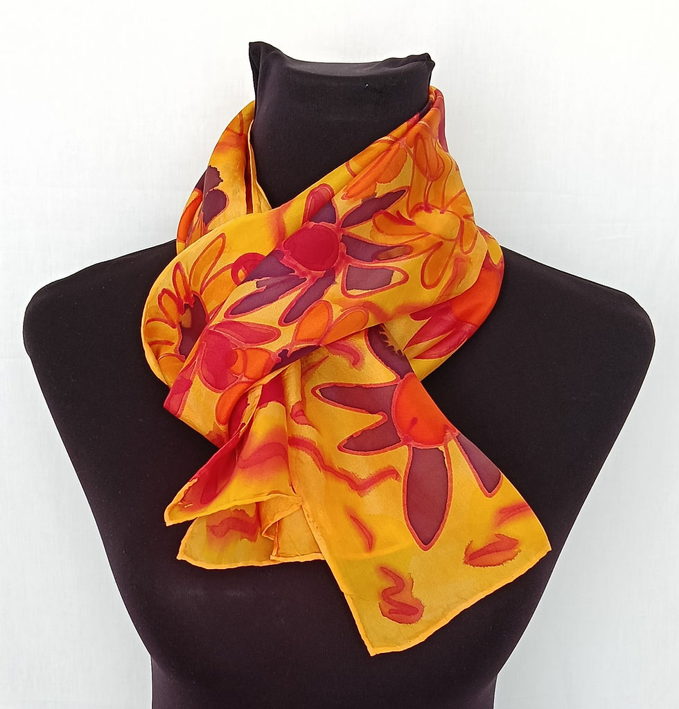 Thumbnail: Hand painted Silk Scarf