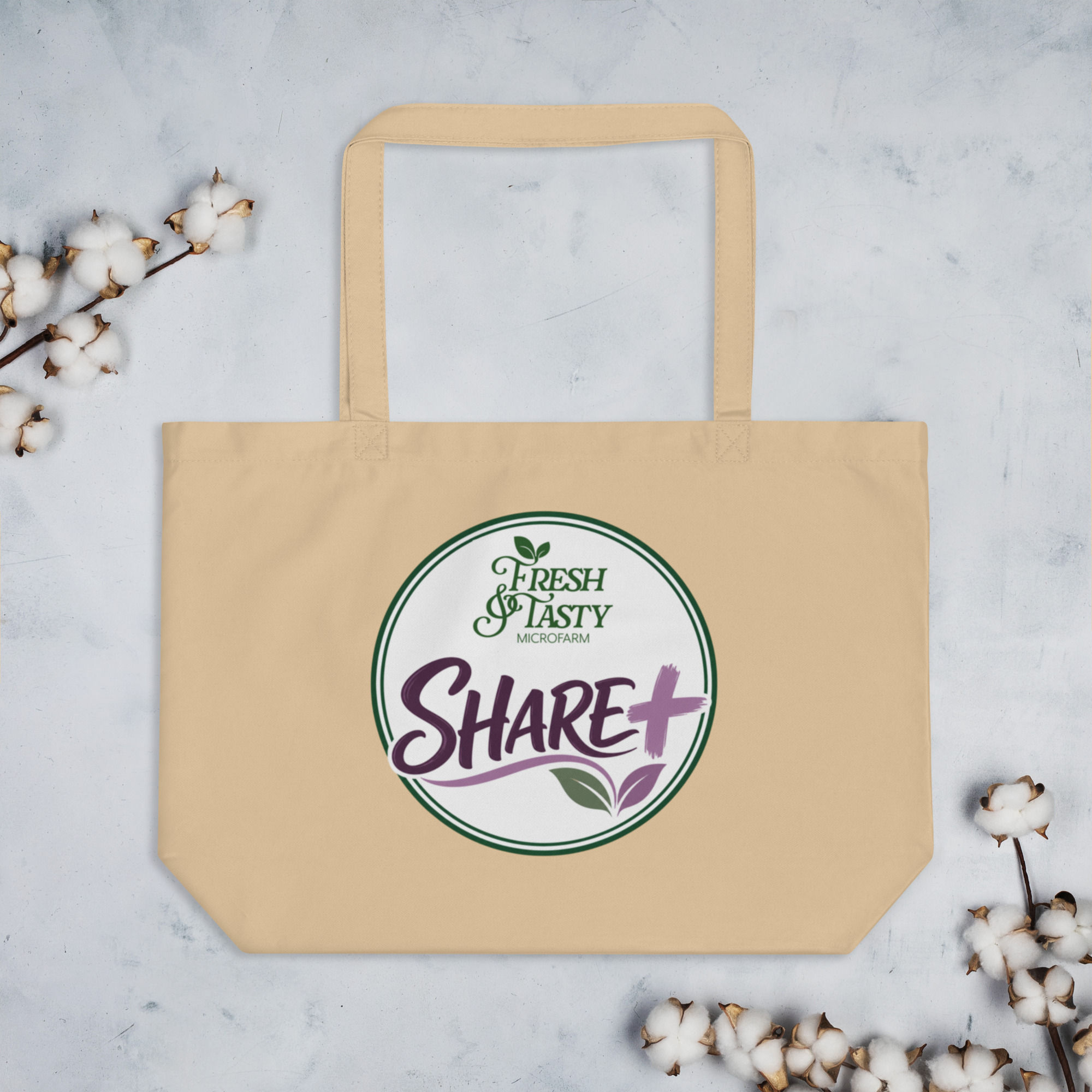 Large organic tote bag