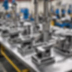 custom jigs and fixtures in use on a manufacturing line