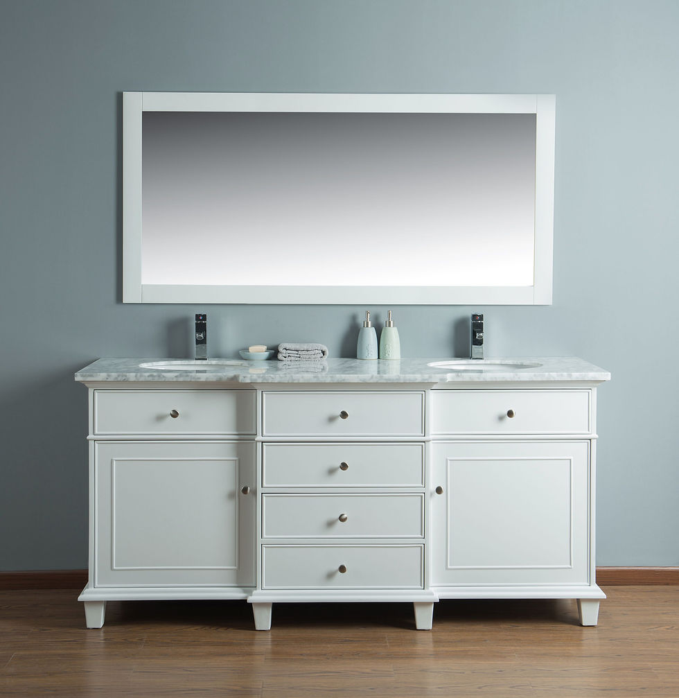 Thumbnail: Cadence White 72" Double Sink Vanity with Mirror